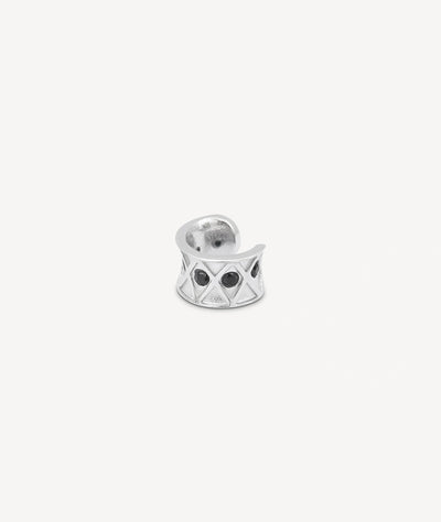 Ear cuff argenté et zircons KURO S POP S - YParis