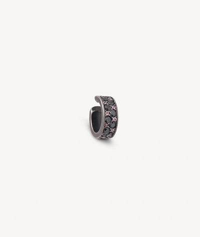 Ear cuff argenté vintage et zirconiums noirs et roses effet vintage GEMMA VS B - YParis