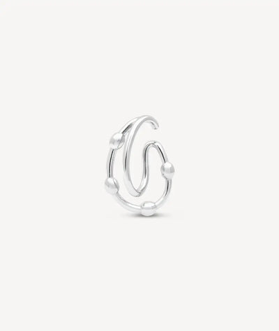 Ear cuff arrondi argenté avec boules SUGAR S - YParis