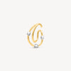 Rounded gold ear cuff with silver beads SUGAR BI