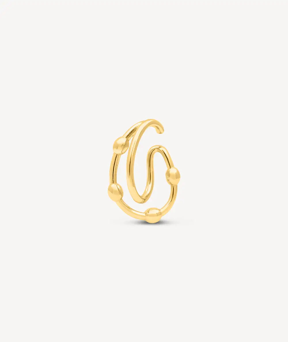 Rounded gold ear cuff with SUGAR G balls