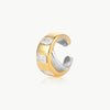 Two-tone ear cuff with white zirconium Draco BI