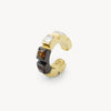 Ear cuff bicolore avec zirconiums marrons et blancs Lex GB