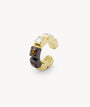 Ear cuff bicolore avec zirconiums marrons et blancs Lex GB