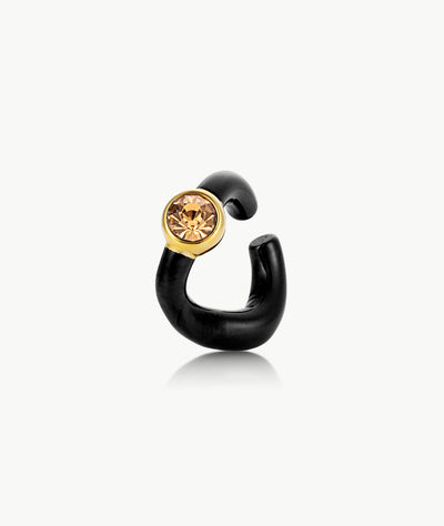 Ear cuff bicolore noir et doré avec zirconium Nyx GB - YParis