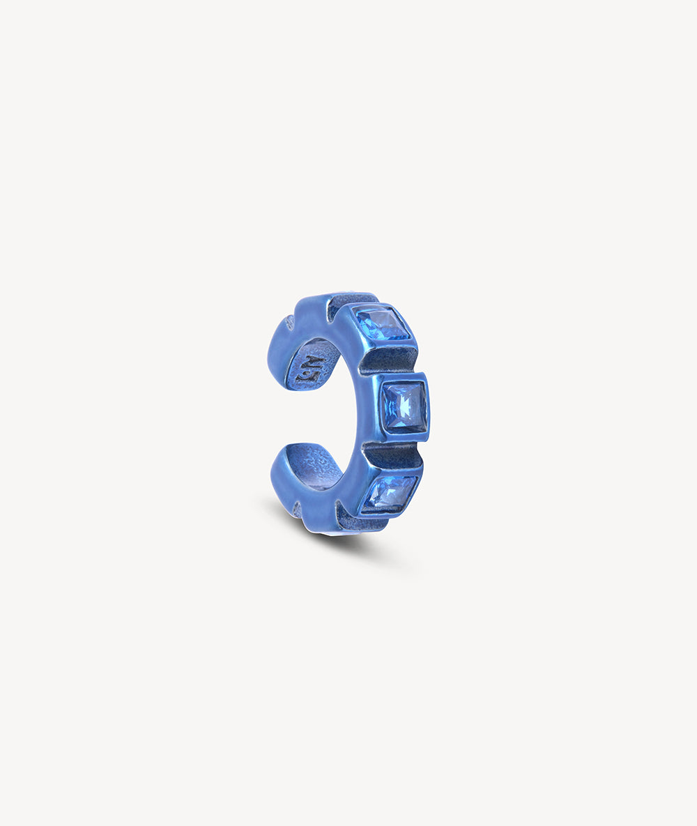 Ear cuff bleu et zircons turquoise Dibba L MB