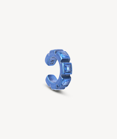 Ear cuff bleu et zircons turquoise Dibba L MB - YParis