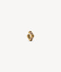 Square gold ear cuff with brown and white cubic zirconia, vintage effect, SHINSEI VG