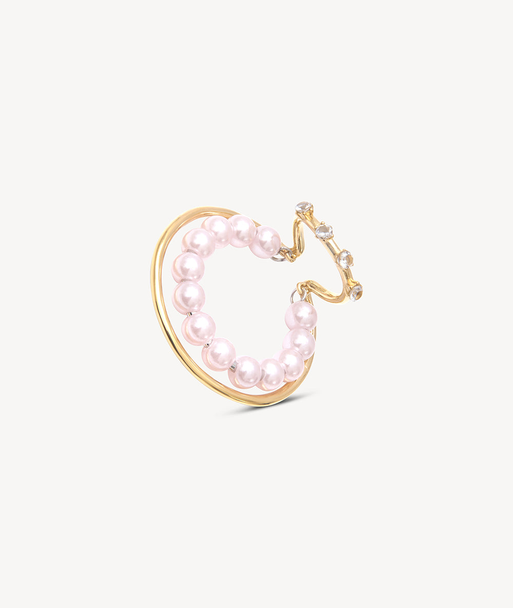 Ear cuff créole triple doré et perles d'eau douce Misty G