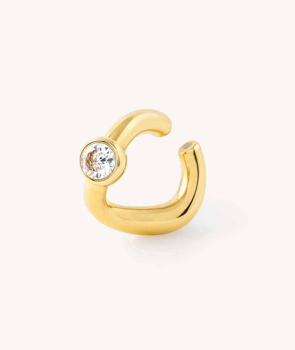 Gold ear cuff with zirconium Nyx G