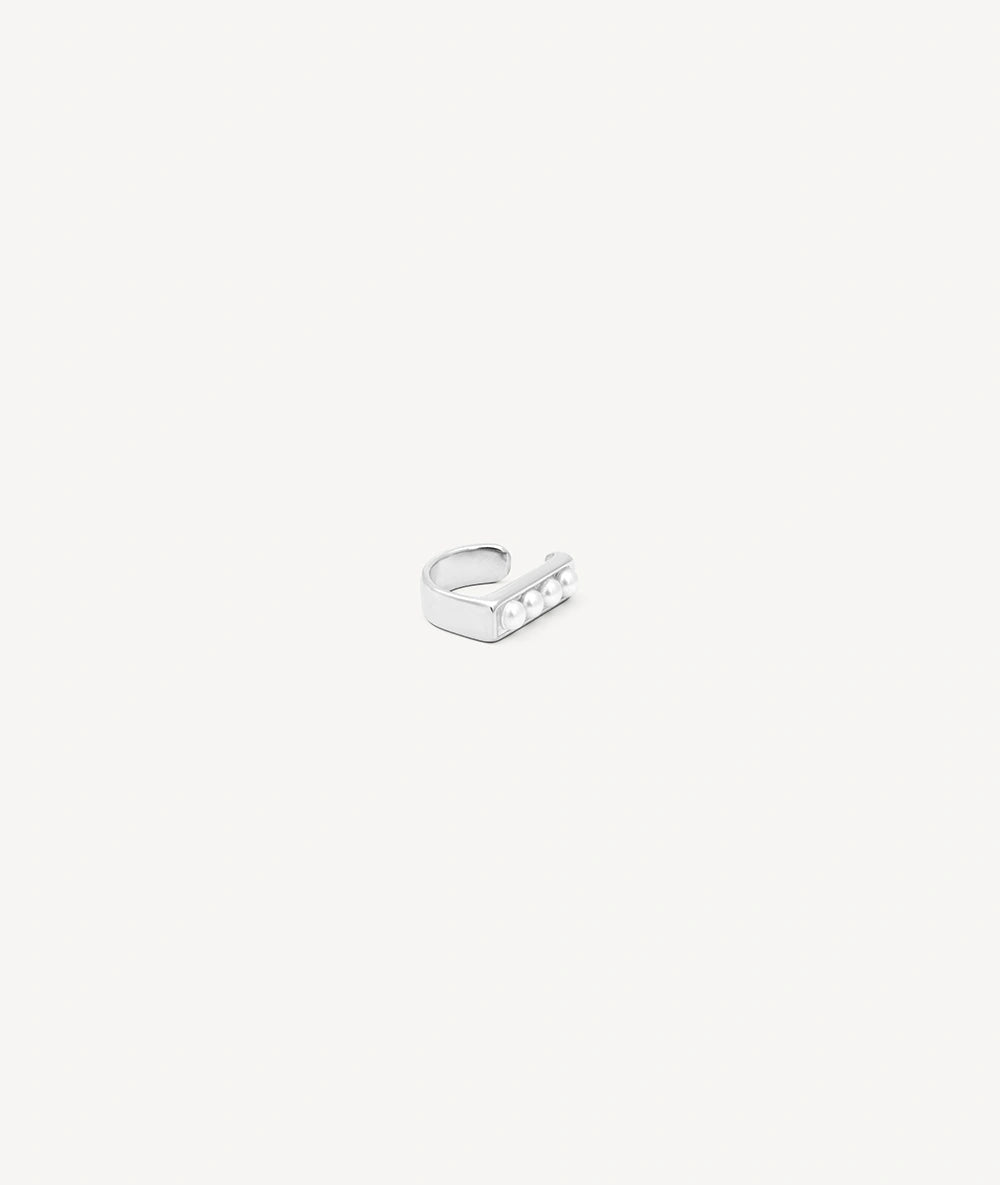 Ear cuff  doré et perles blanches KIRA S