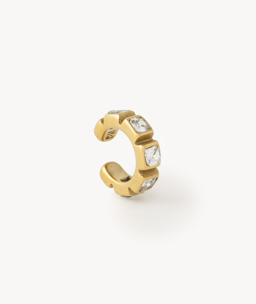 Loki S silver and zirconium ear cuff