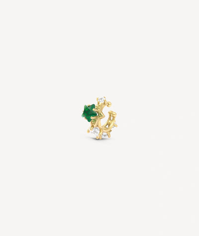 Ear cuff doré et zircons étoile vert KOTORI POP G - YParis