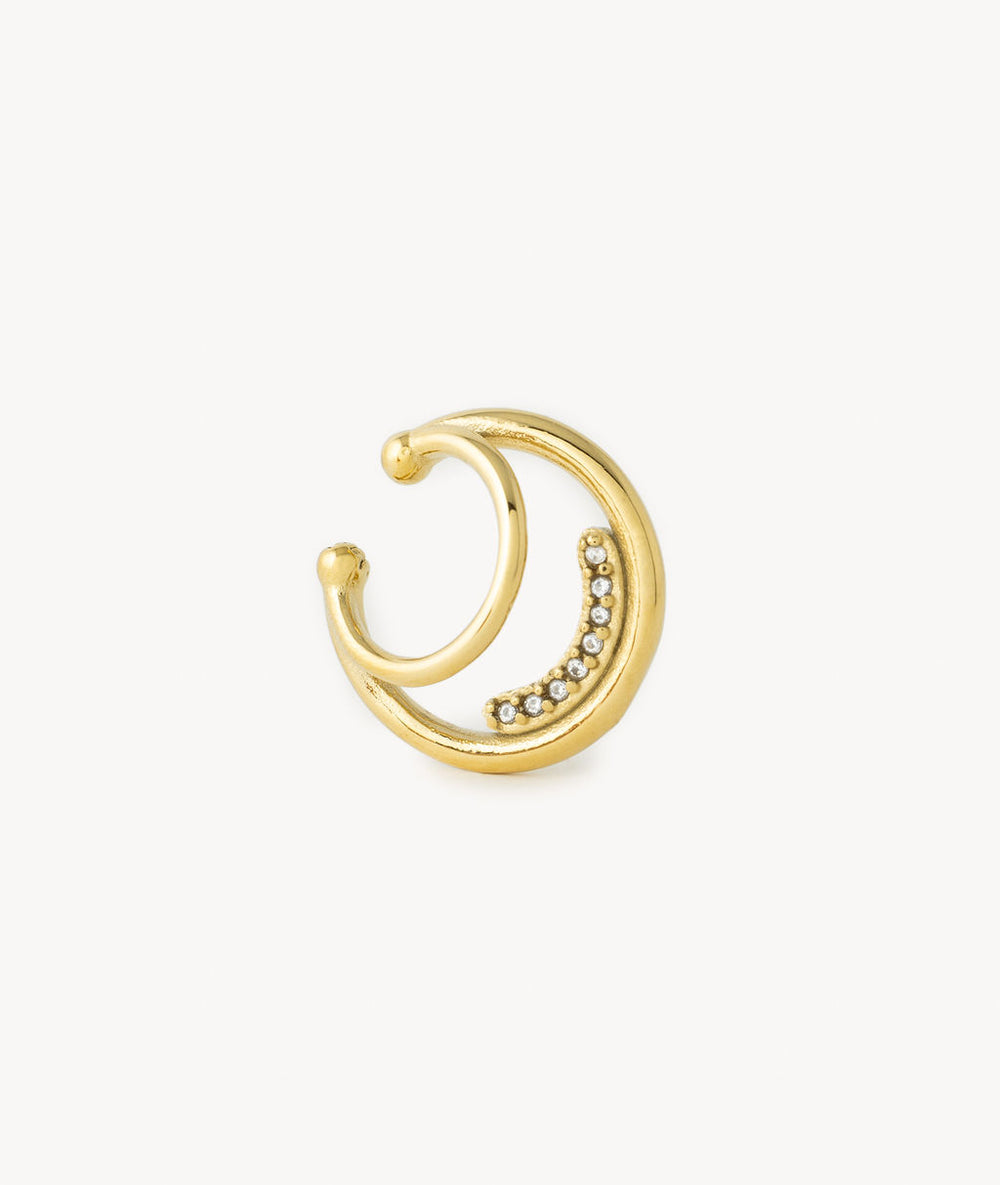 Maris G double gold and zirconium ear cuff