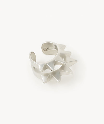 Ear cuff double piques argenté Pike double S - YParis