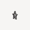 Silver star ear cuff with black and white zirconia for a vintage effect, ROKU VS