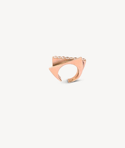 Ear cuff géométrique or rose et zircons Elva RG - YParis