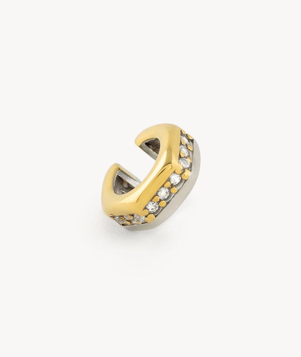 Ear cuff hexagonal bicolour and zirconiums Lovis Bi