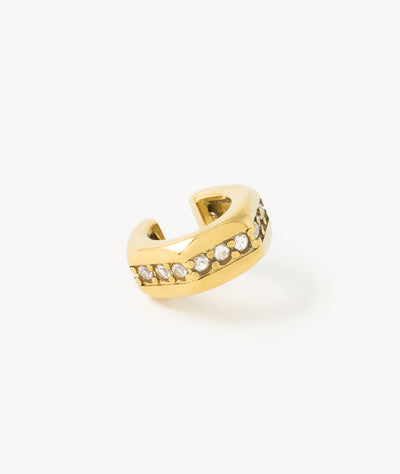 Ear cuff héxagonal doré et zirconiums Lovis G - YParis