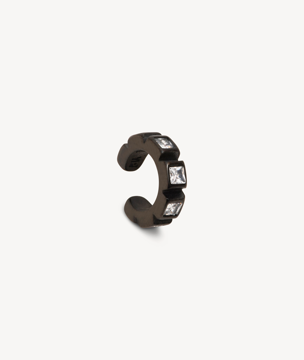 Loki S silver and zirconium ear cuff