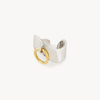 Ear cuff ondulé bicolore argenté petit anneau doré Wavy Trash S