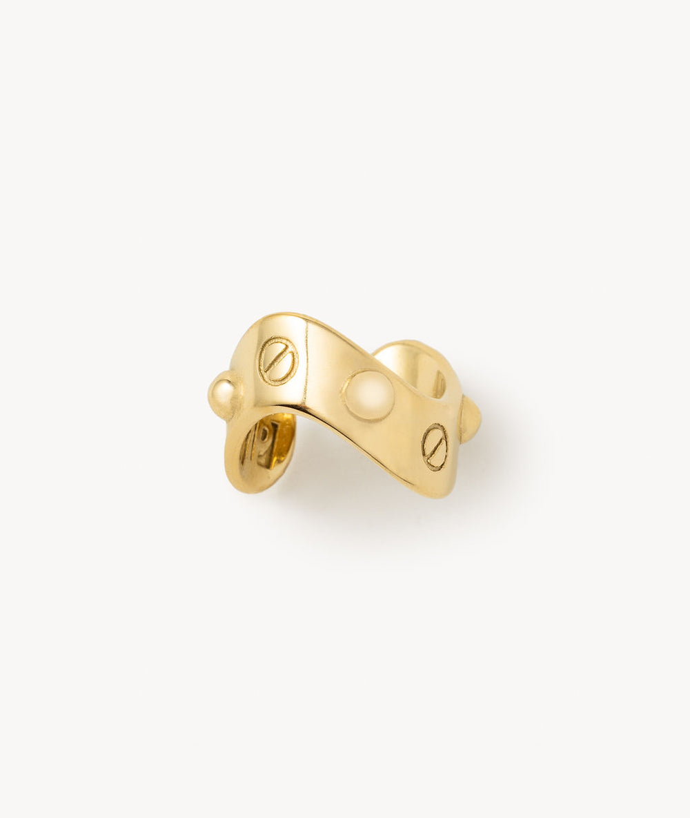 Wavy ear cuff, gold studded , Wavy Glory G