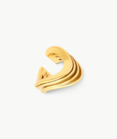 Ear cuff ondulé triple doré Wavy Triple G - YParis