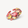 Ear cuff orange zircons jaunes et marrons Dahlia O