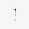 DENRAI VS silver and black zirconia ear cuff pendant