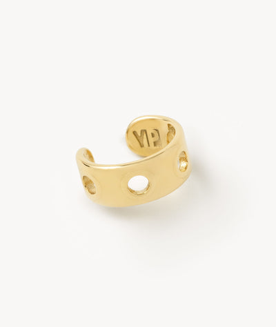Ear cuff plat percé doré June Trash G - YParis