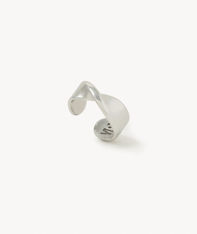 Ear cuff plat torsadé argenté June Xs S - YParis