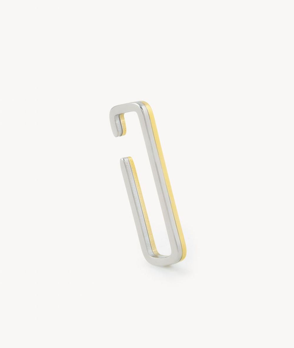 Shilo BI two-tone rectangle ear cuff