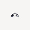 Round silver ear cuff with black and white cubic zirconia for a vintage effect, BURAI VS