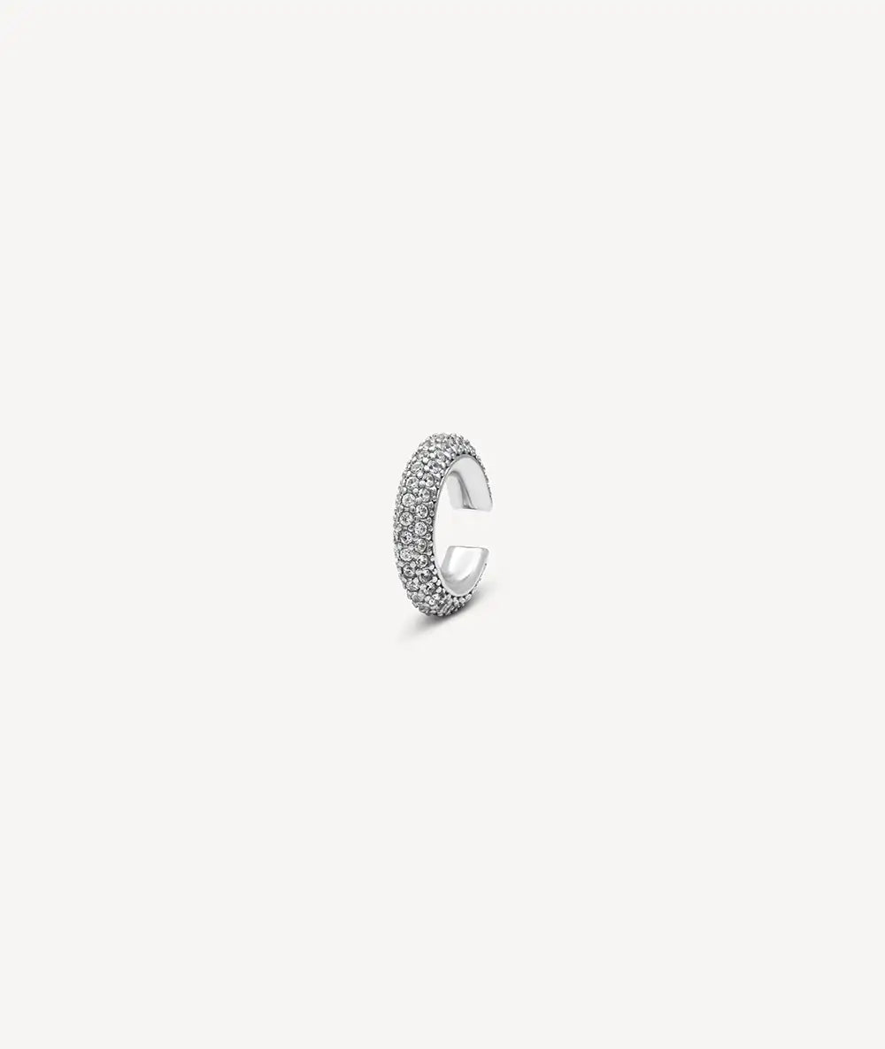 Ear cuff rond argenté avec zircons ALF S