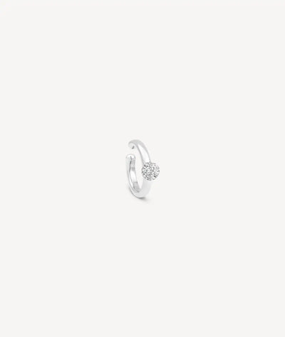 Round silver ear cuff with zircons STELLA S - YParis