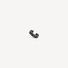 Round silver ear cuff with black zirconia and vintage effect ONI VS A