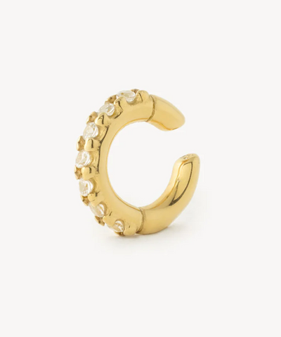 Ear cuff rond argenté et zircons Kim G - YParis