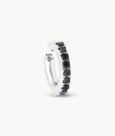 Round silver ear cuff with zircons Kim S - YParis