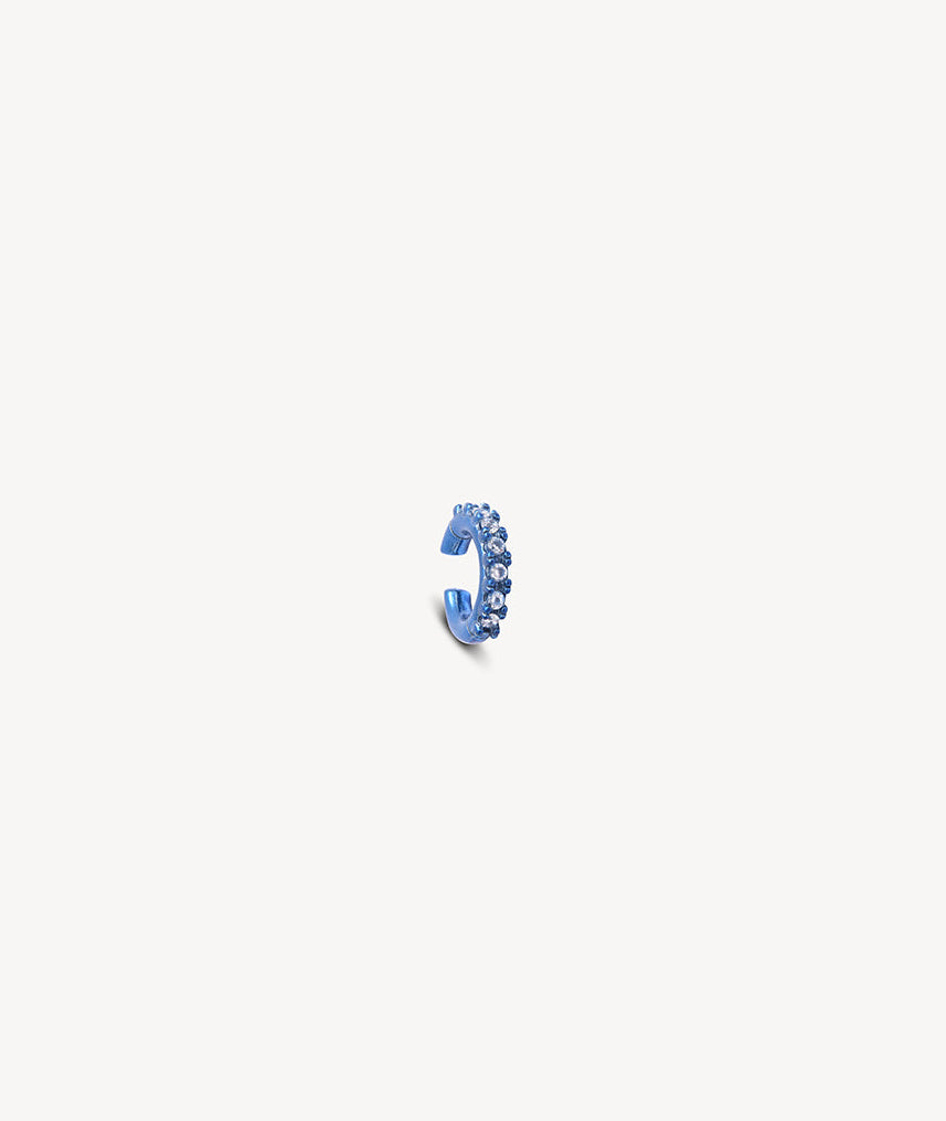 Ear cuff rond bleu et zircons blancs Abi S MB