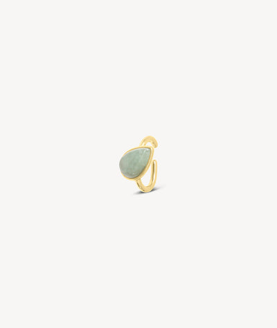 Ear cuff rond doré avec pierre naturelle jadéite ASTA G - YParis