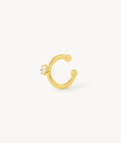 Ear cuff rond doré avec zirconium Bully Star G - YParis