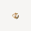 Round gold ear cuff with champagne zirconia vintage effect ARASHI VG