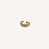Round gold ear cuff with brown and champagne zirconia, vintage effect, RETSU VG