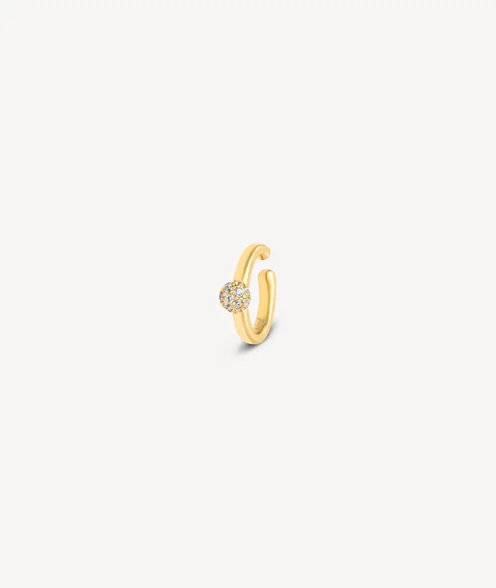 Ear cuff rond doré avec zircons STELLA G