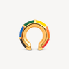 Ear cuff rond doré émail multicolore Ivy rainbow