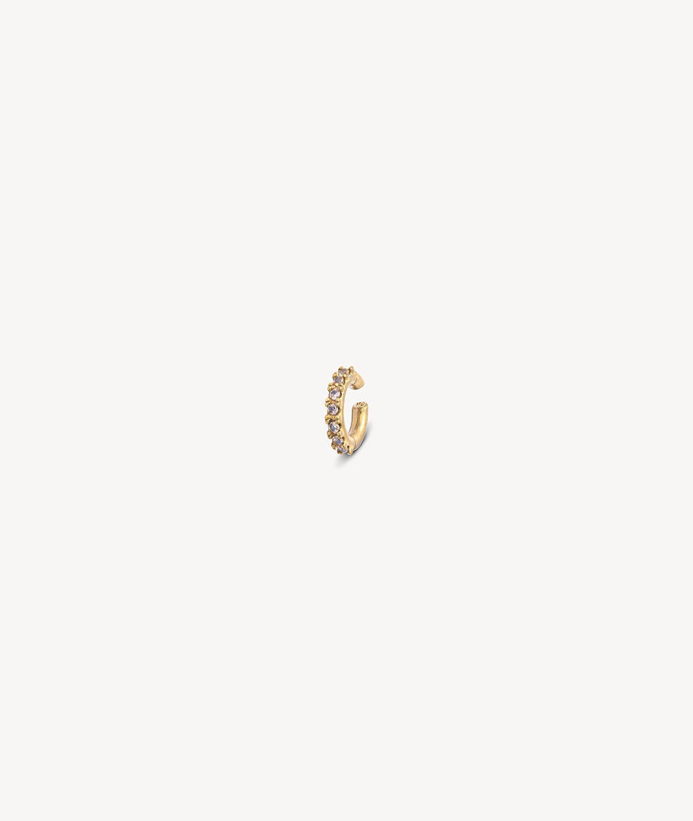 Ear cuff rond doré et zircons champagne effet vintage Abi S VG