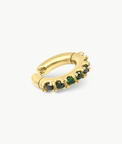 Ear cuff rond doré et zircons verts Abi S G - YParis