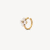 Ear cuff rond doré mat  avec nacre motif fleur effet vintage POPPY VG