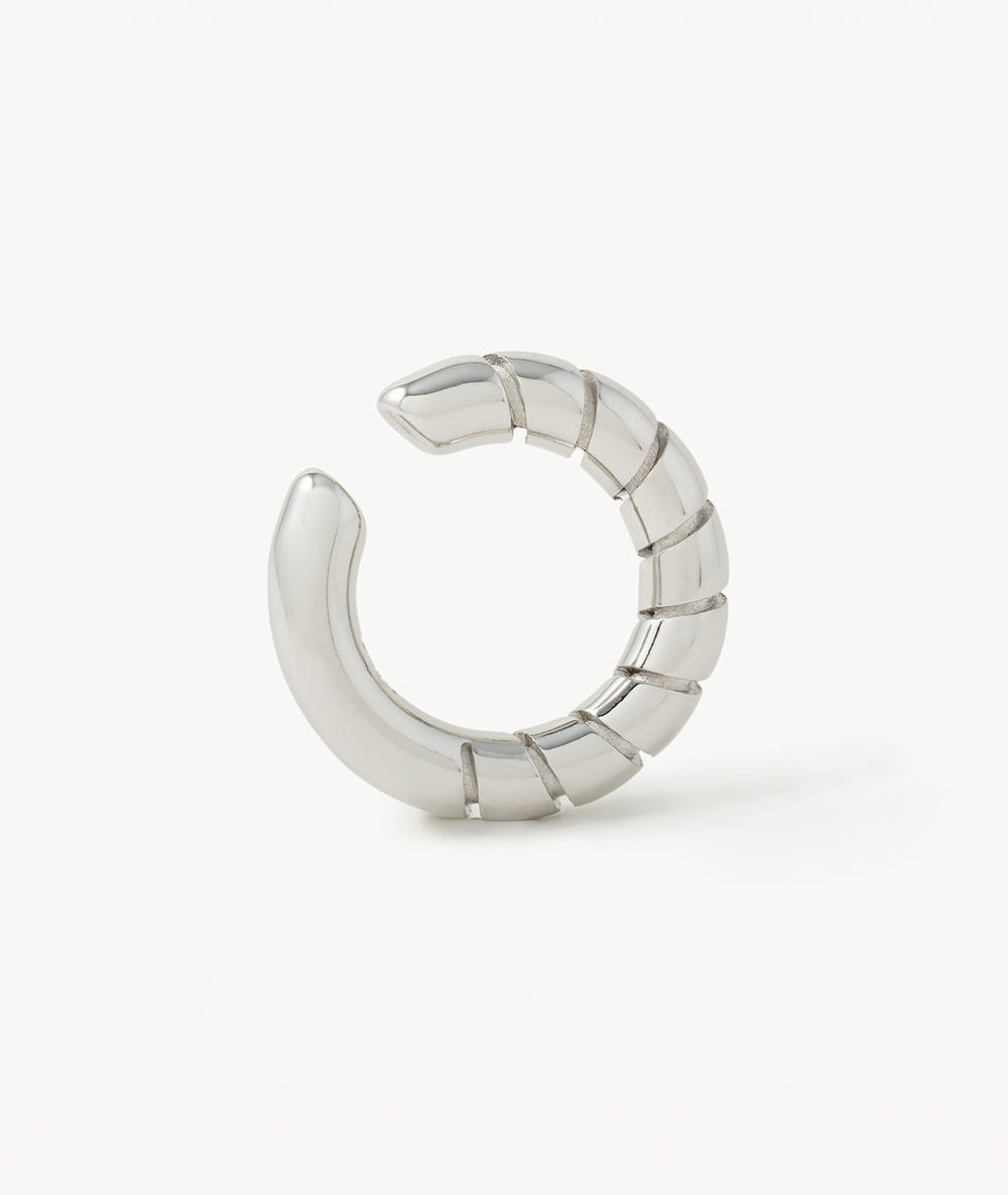 Ora S silver round twisted ear cuff
