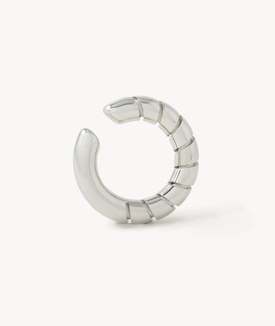 Ear cuff rond torsadé argenté Ora S - YParis